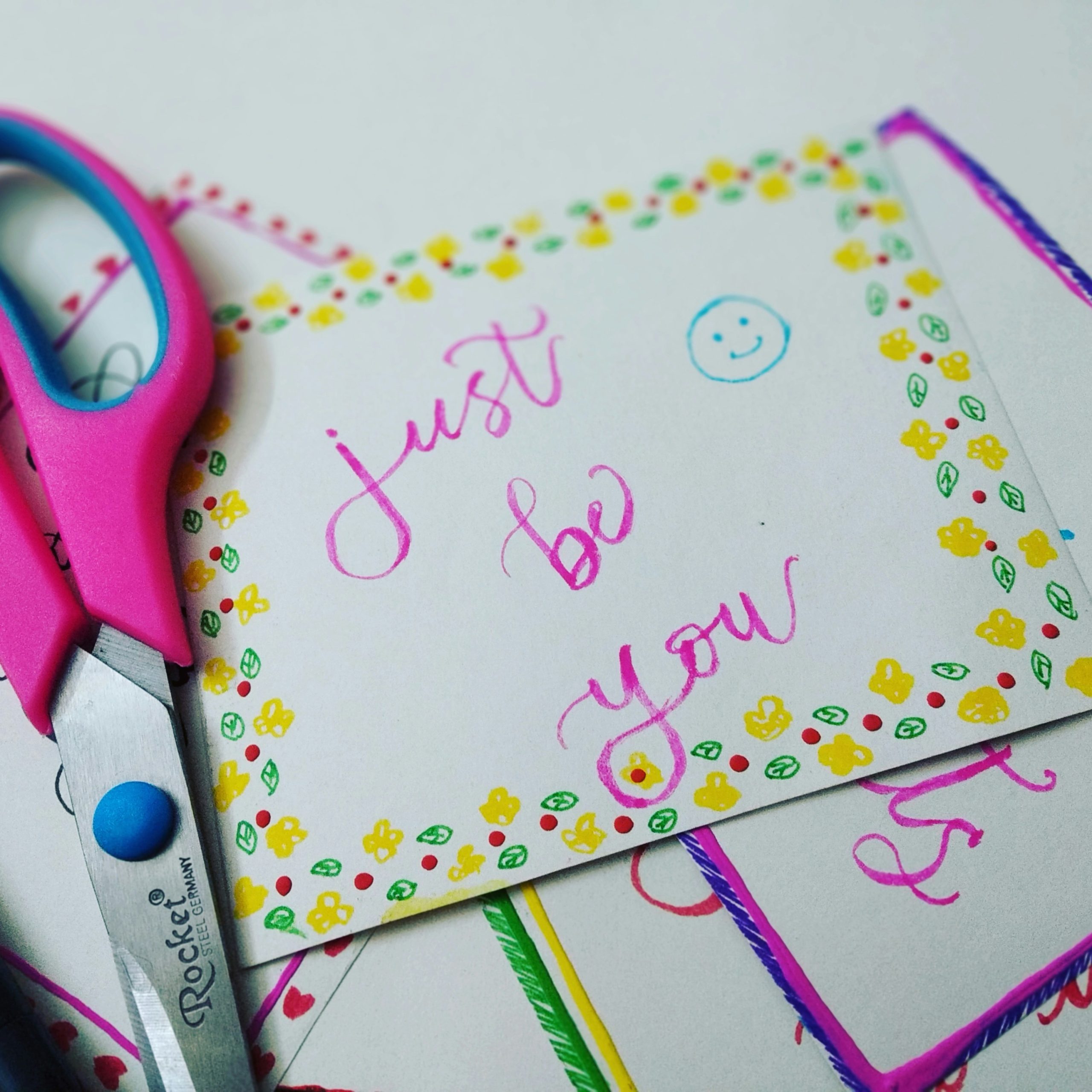 creatief gemaakte kaart met de tekst 'just be you'